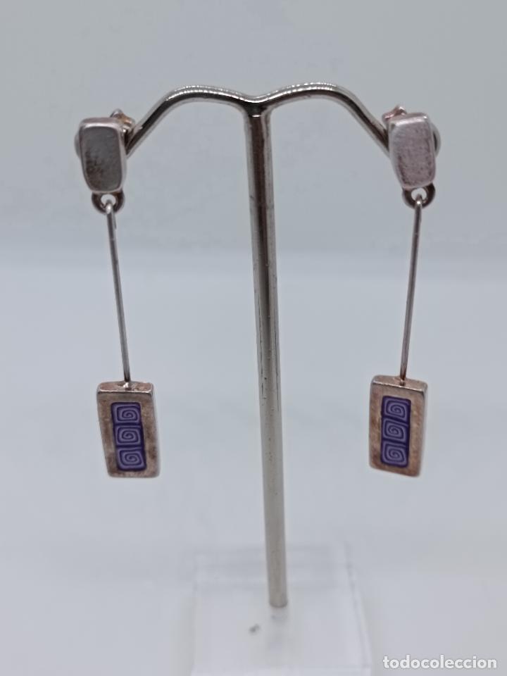 Joyeria: Preciosos pendientes en plata de ley contrastada de estilo griego. - Foto 2