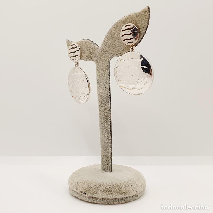 Joyeria: Grandes pendientes de dise&ntilde;o sofisticado en plata de ley 925 maciza. - Foto 2