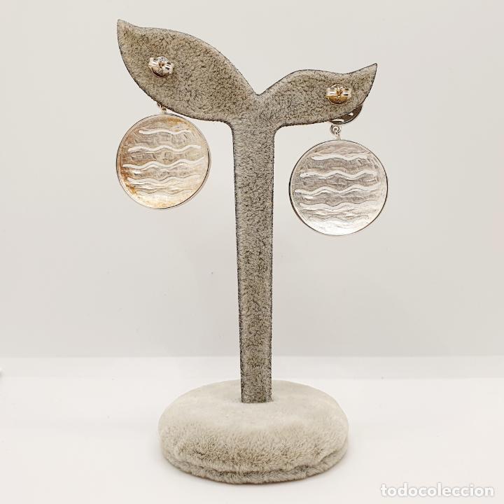 Joyeria: Grandes pendientes de dise&ntilde;o sofisticado en plata de ley 925 maciza. - Foto 3