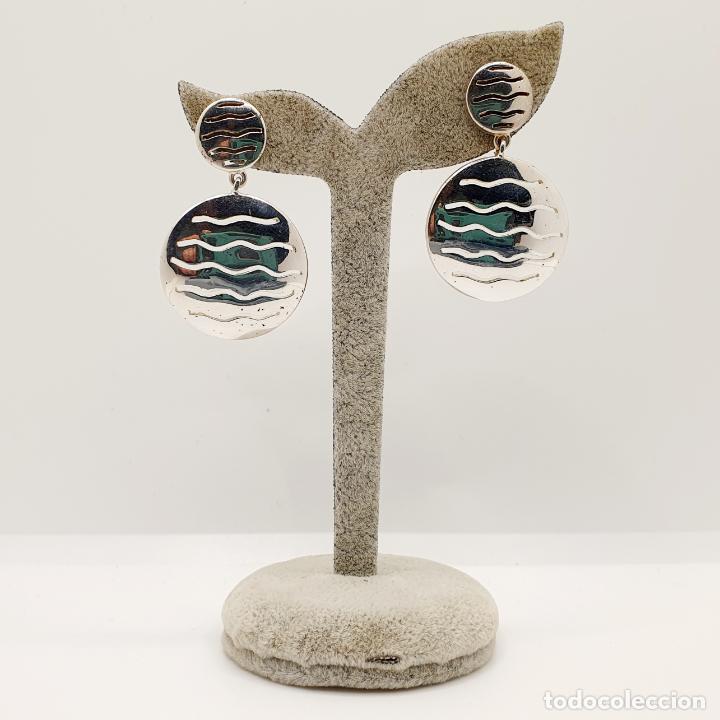 Joyeria: Grandes pendientes de dise&ntilde;o sofisticado en plata de ley 925 maciza. - Foto 5