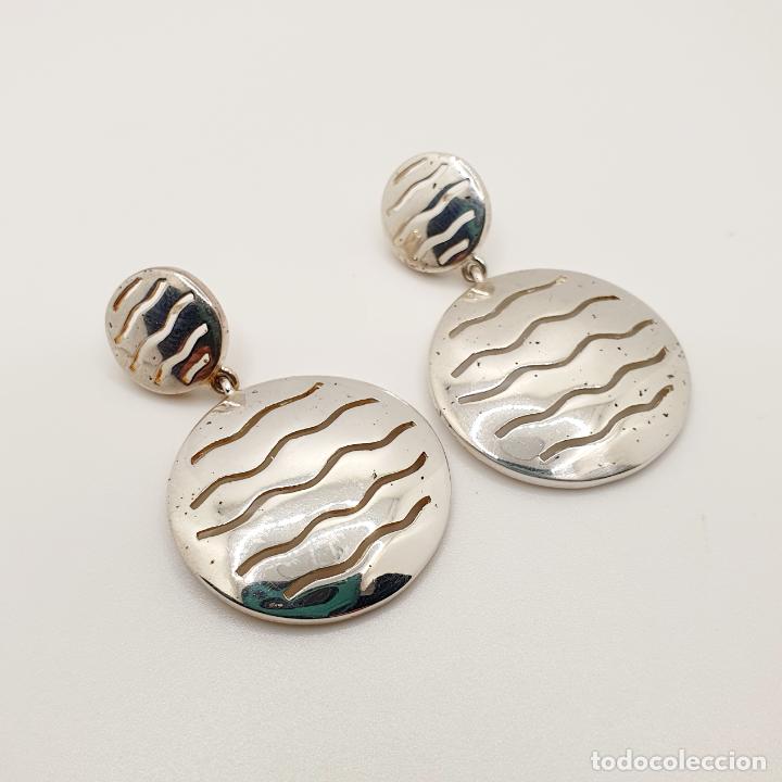 Joyeria: Grandes pendientes de dise&ntilde;o sofisticado en plata de ley 925 maciza. - Foto 6