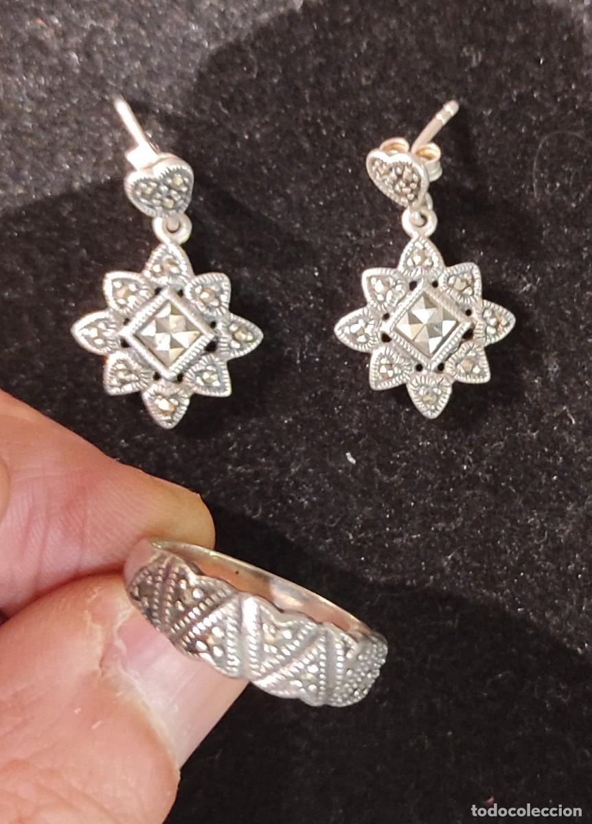Joyeria: Juego Anillo y Pendientes Plata 925 ml. - Foto 1