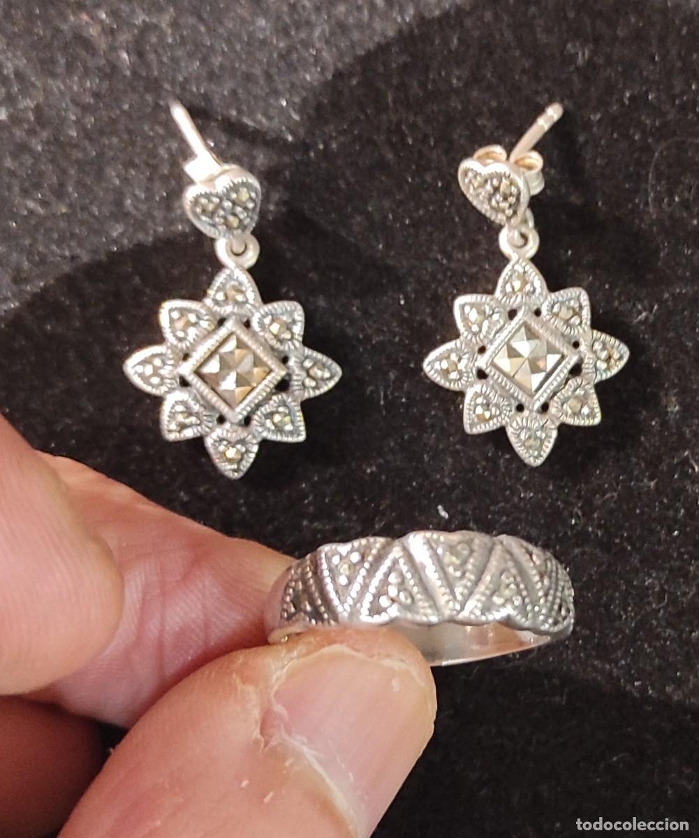 Joyeria: Juego Anillo y Pendientes Plata 925 ml. - Foto 3