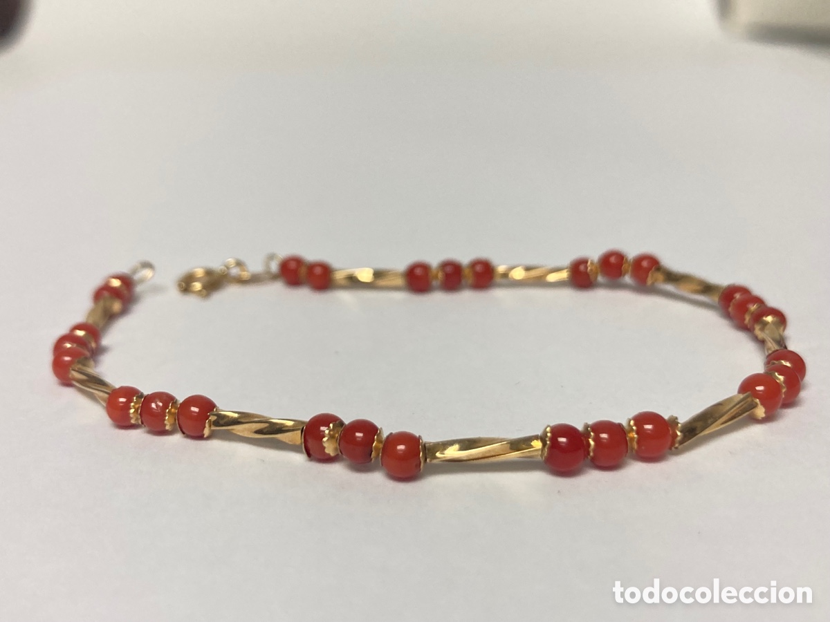 Joyeria: Pulsera de oro 18k y corales reconstituidos /OM4 - Foto 3