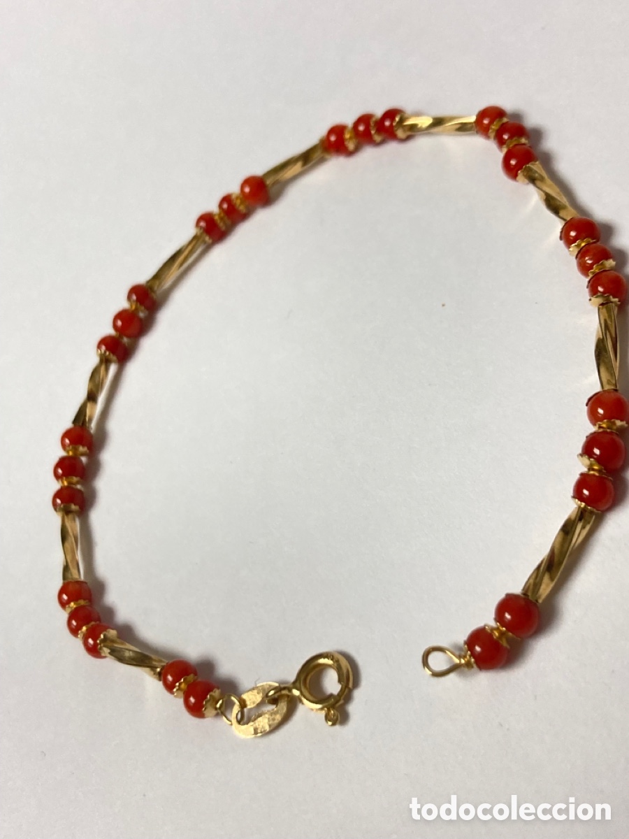 Joyeria: Pulsera de oro 18k y corales reconstituidos /OM4 - Foto 4
