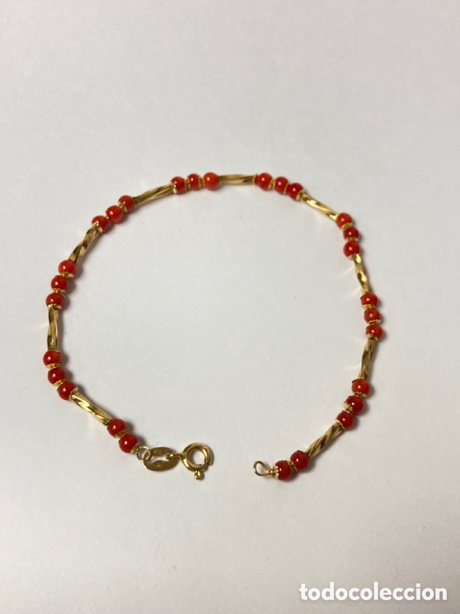 Joyeria: Pulsera de oro 18k y corales reconstituidos /OM4 - Foto 5