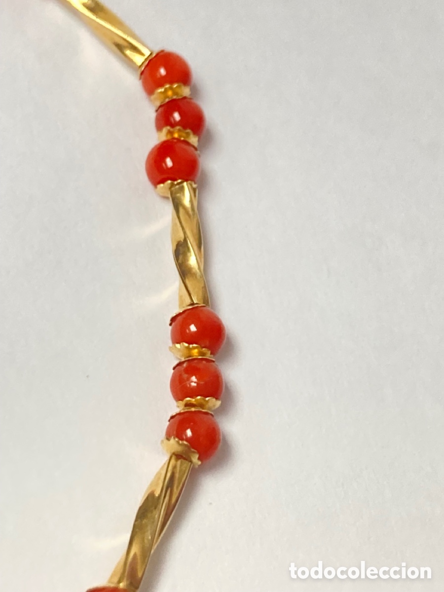 Joyeria: Pulsera de oro 18k y corales reconstituidos /OM4 - Foto 6