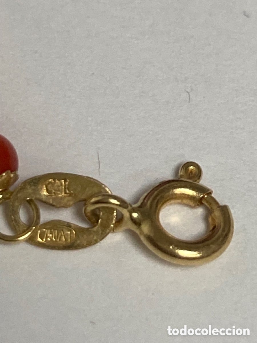 Joyeria: Pulsera de oro 18k y corales reconstituidos /OM4 - Foto 7