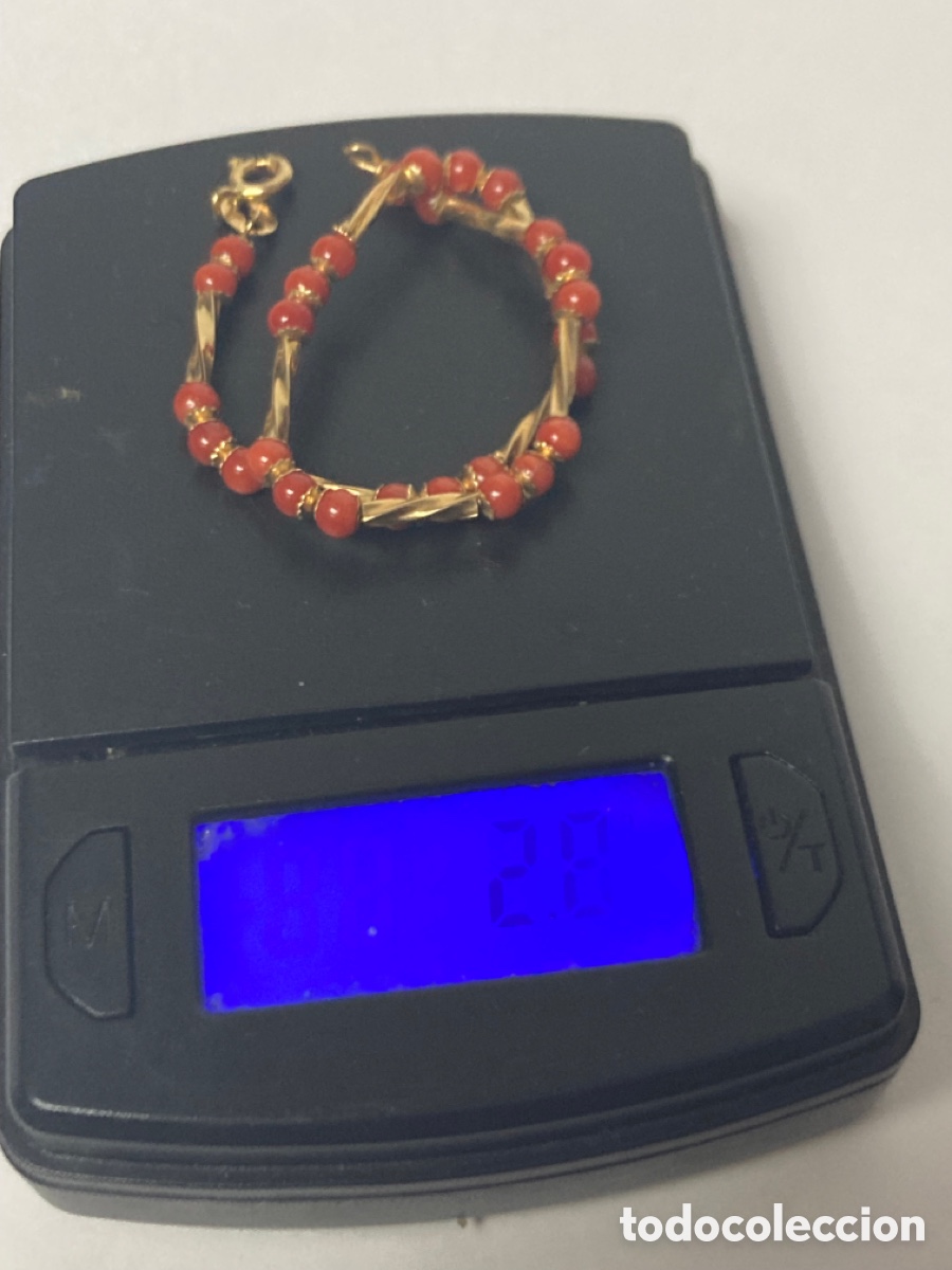 Joyeria: Pulsera de oro 18k y corales reconstituidos /OM4 - Foto 8