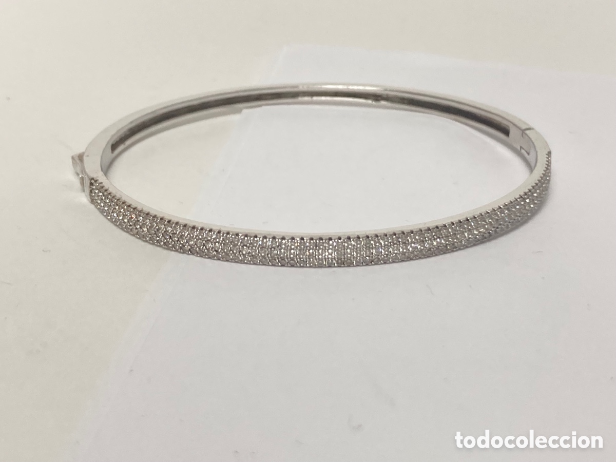 Joyeria: Brazalete de plata rodiada con circonitas - Foto 1