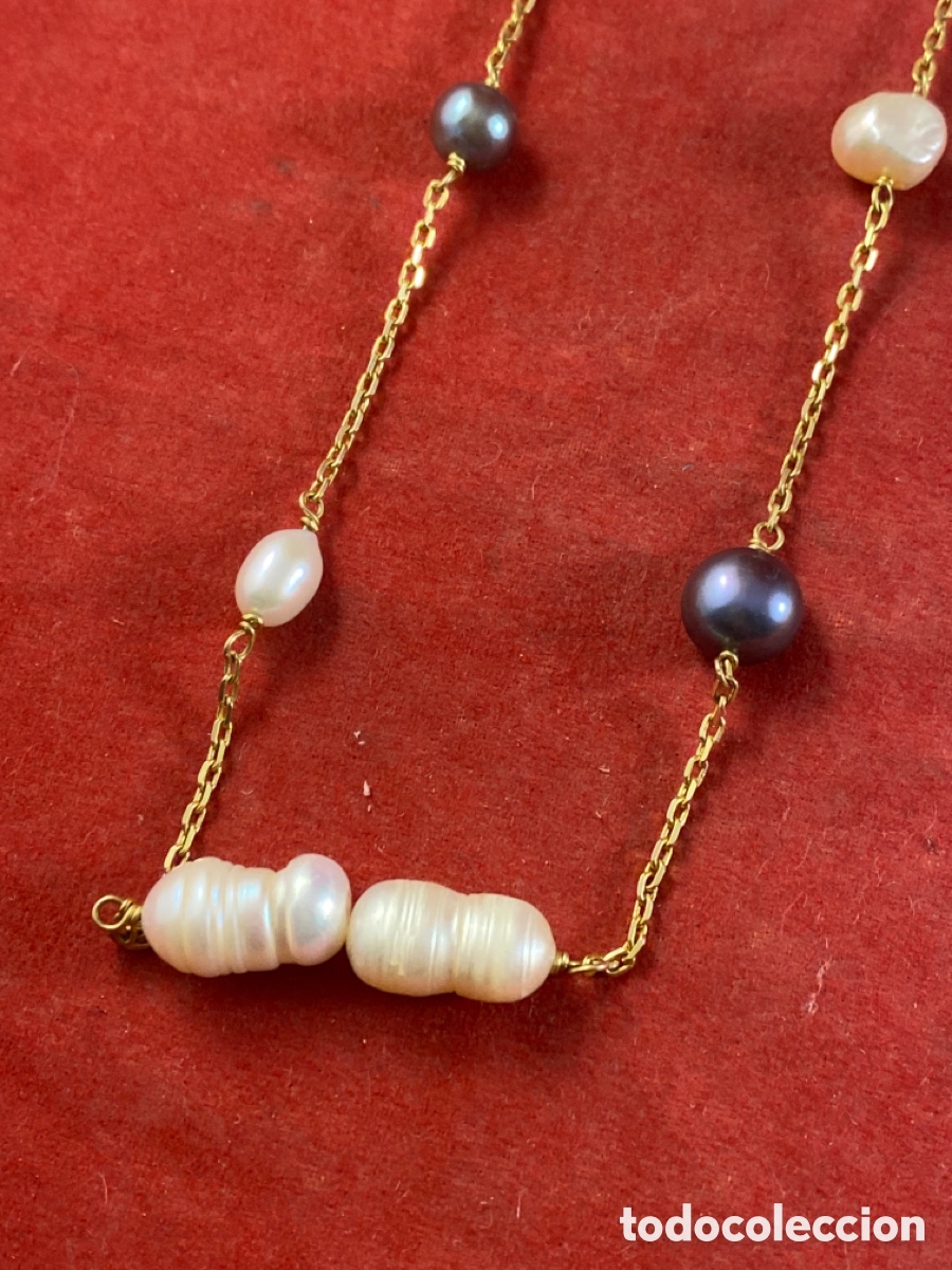 Joyeria: PULSERA Y COLLAR DE ORO 18K y PERLAS - Foto 2