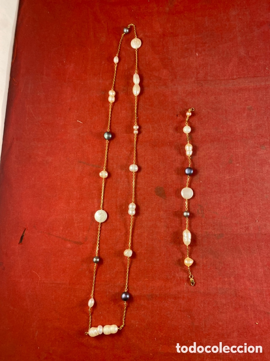 Joyeria: PULSERA Y COLLAR DE ORO 18K y PERLAS - Foto 1