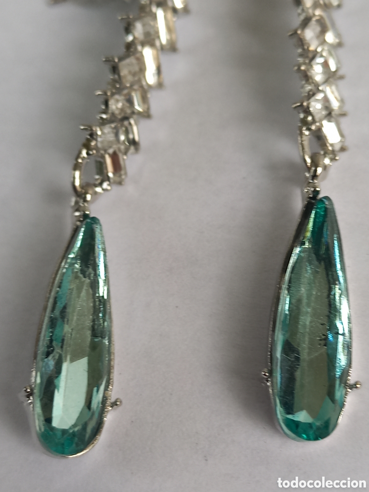 Joyeria: Bellos pendientes de lujo en oro blanco con aguamarinas creadas - Foto 3