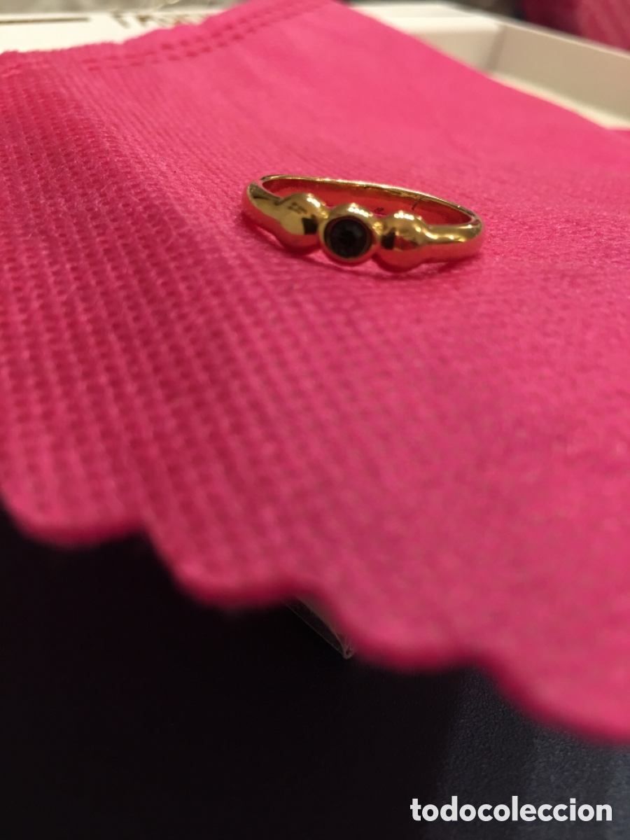 Joyeria: Anillo dorado con piedra azul - Foto 3