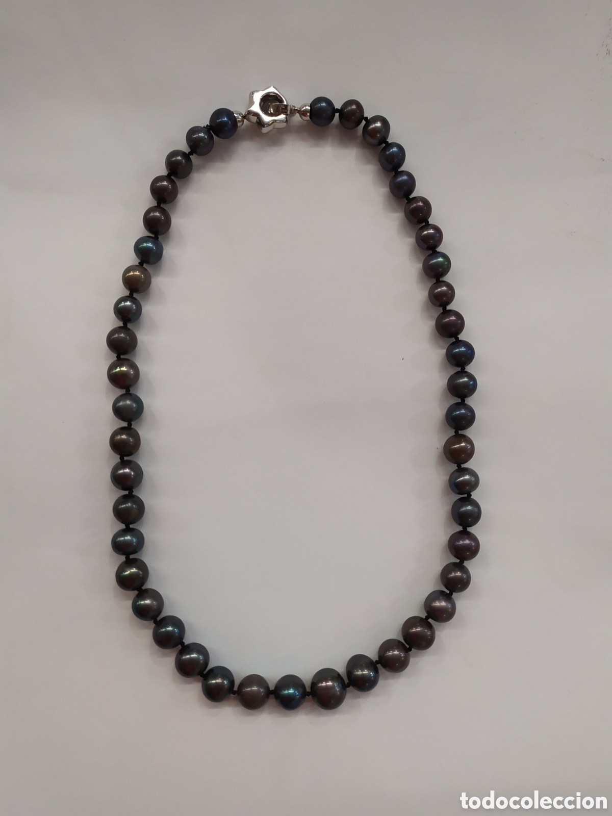 Joyeria: Collar de perlas negras . Original cierre en oro blanco de 18k. - Foto 4