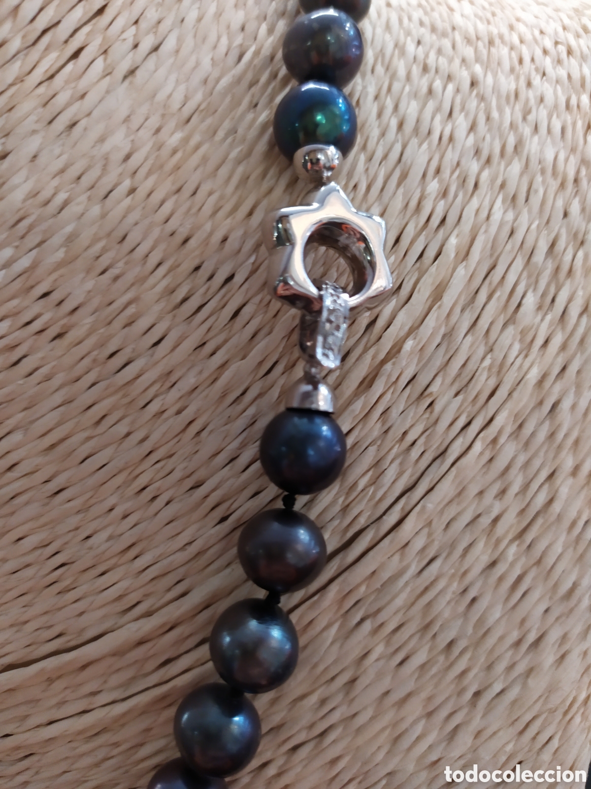 Joyeria: Collar de perlas negras . Original cierre en oro blanco de 18k. - Foto 8