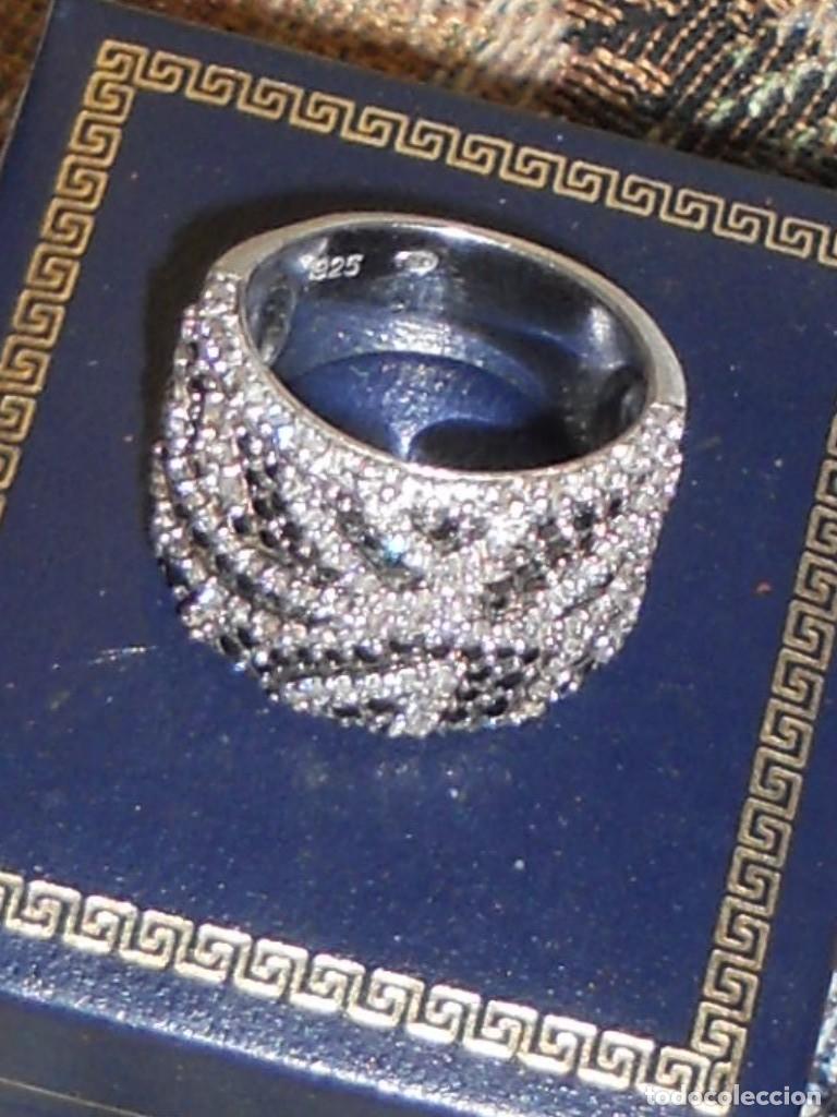 Joyeria: ANTIGUO ANILLO DE PLATA CON AZABACHES Y CIRCONITAS - Foto 2