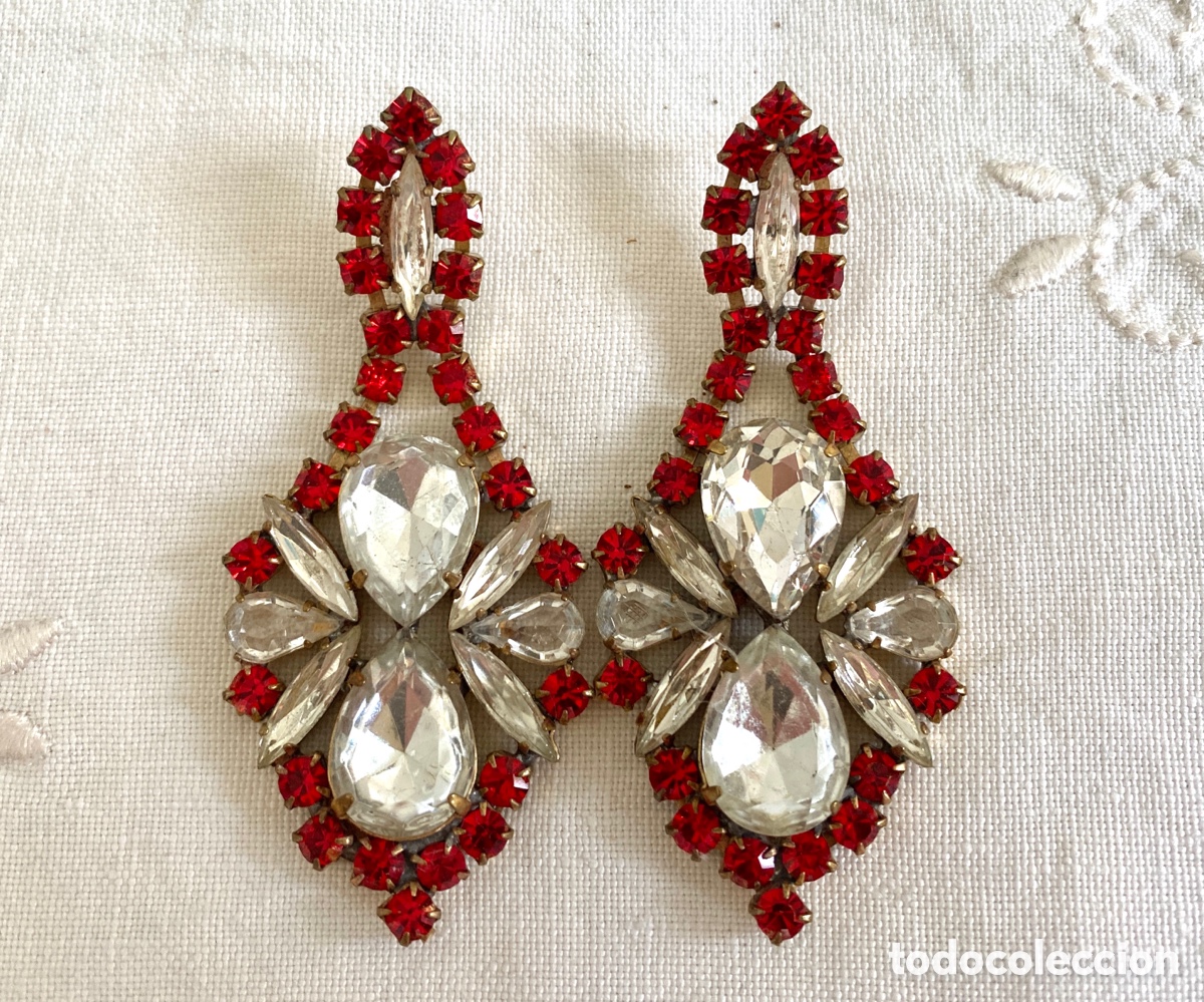 Joyeria: Pendientes vintage de cristales - Foto 1