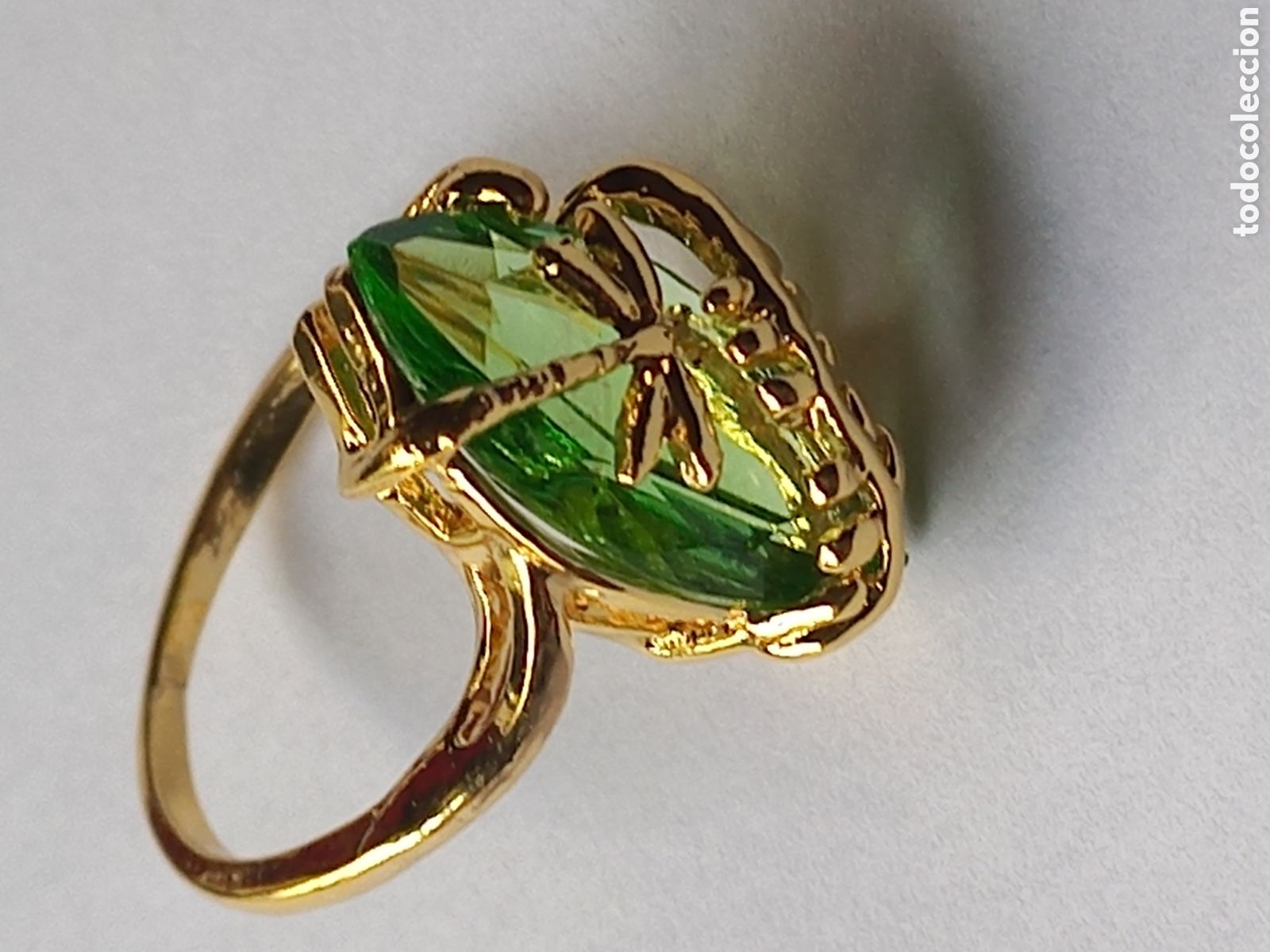 Joyeria: ANILLO LIBELULA SOBRE BELLA ESMERALDA CREADA - Foto 2