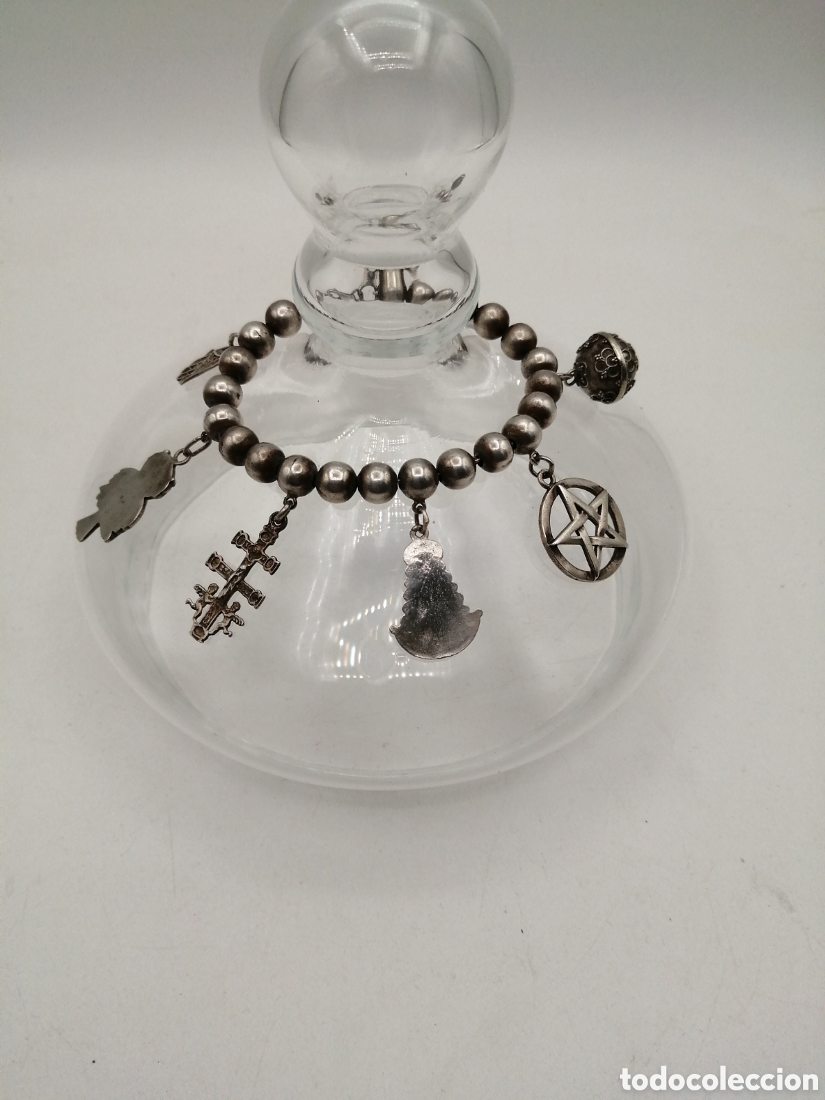 Joyeria: Pulsera plata de ley. Bolas y 7 amuletos - Foto 3