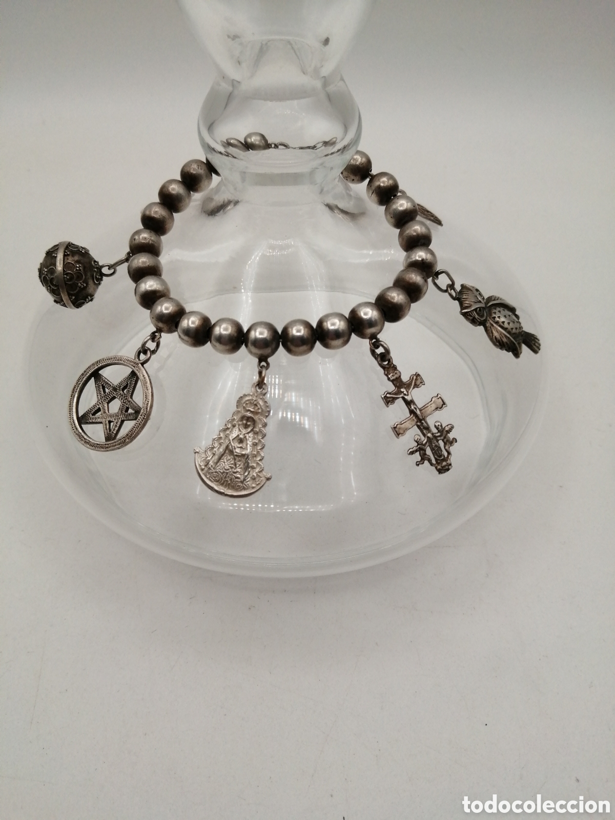 Joyeria: Pulsera plata de ley. Bolas y 7 amuletos - Foto 4