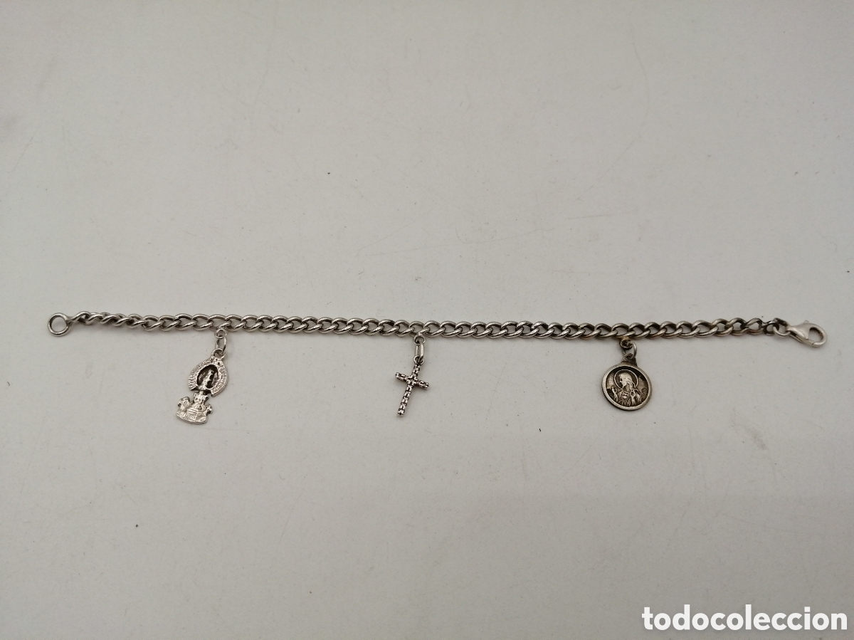 Joyeria: Pulsera plata de ley. 3 amuletos - Foto 2