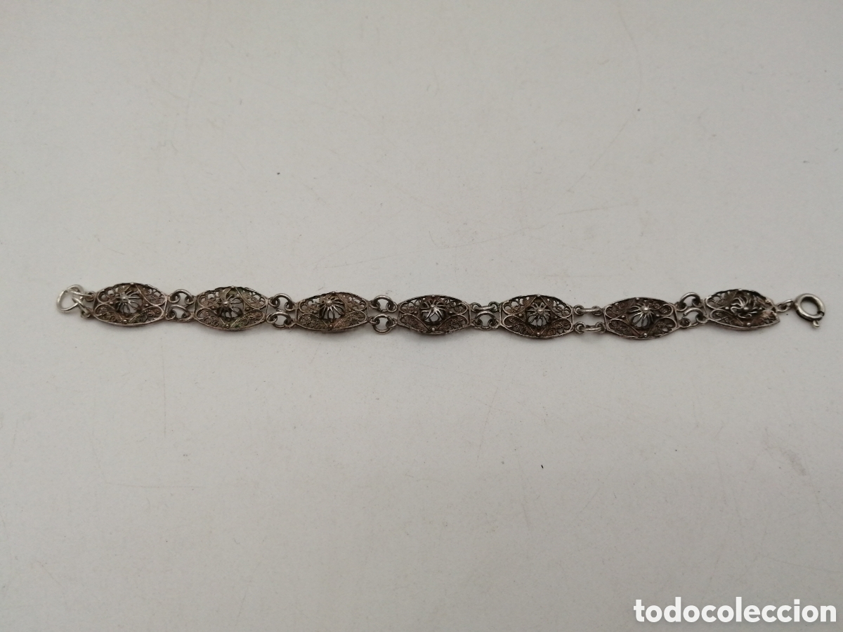 Joyeria: Antigua pulsera plata filigrana - Foto 4