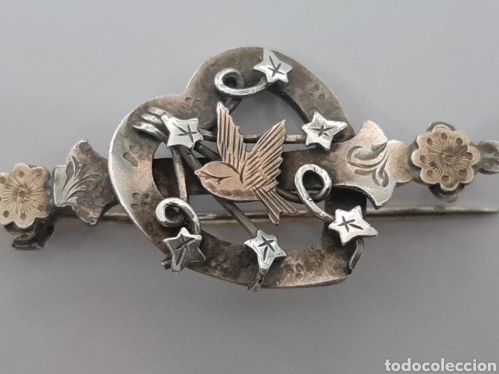 Joyeria: Broche plata y oro ingl&eacute;s antiguo con sellos - Foto 2