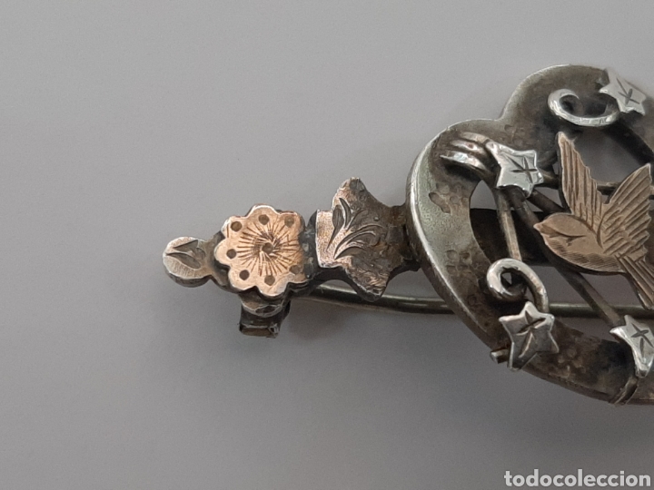 Joyeria: Broche plata y oro ingl&eacute;s antiguo con sellos - Foto 3