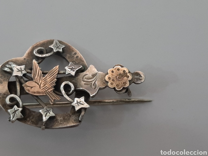Joyeria: Broche plata y oro ingl&eacute;s antiguo con sellos - Foto 4