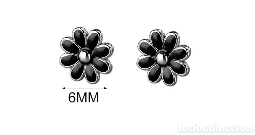 Joyeria: Pendientes de Plata Flores Negras ENV&Iacute;O GRATIS!! - Foto 2