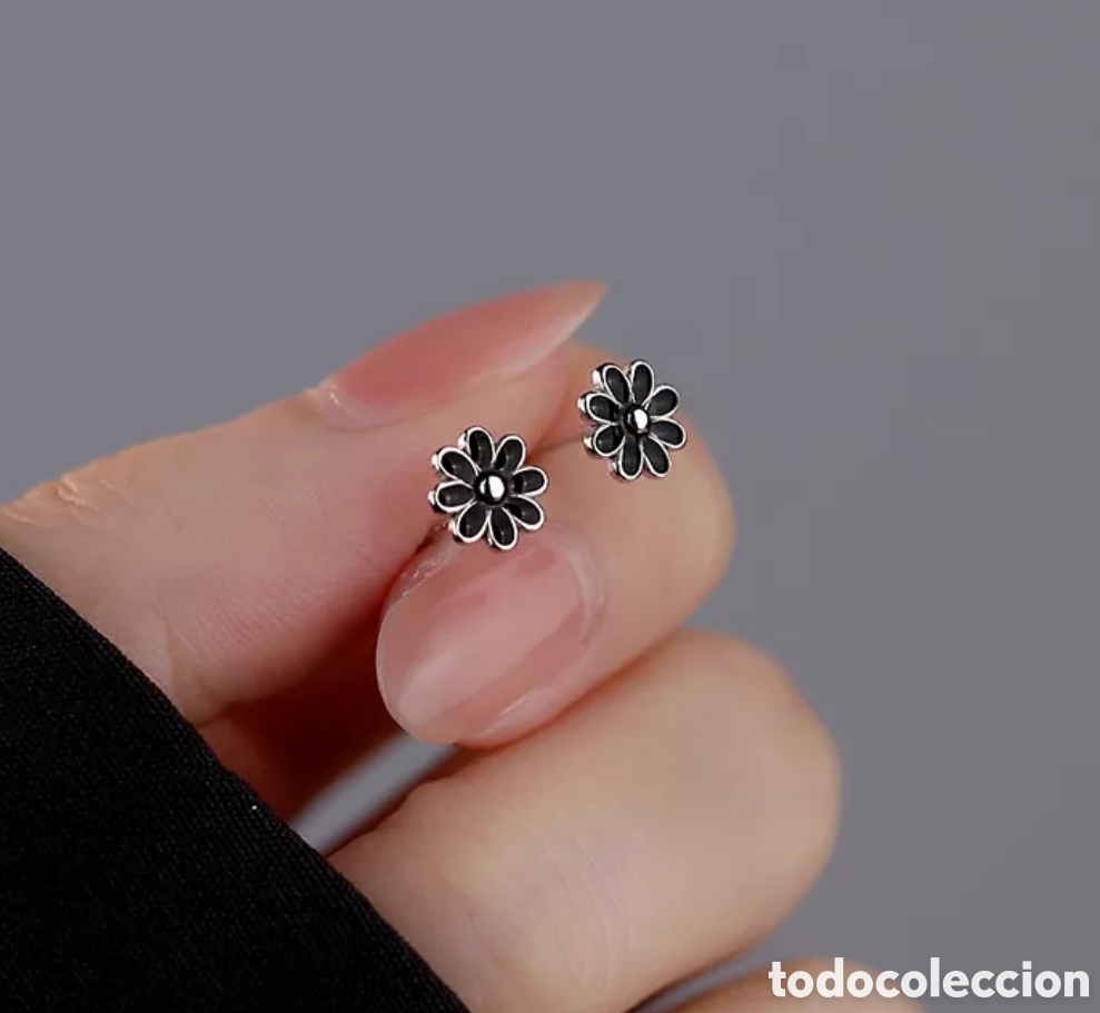 Joyeria: Pendientes de Plata Flores Negras ENV&Iacute;O GRATIS!! - Foto 1