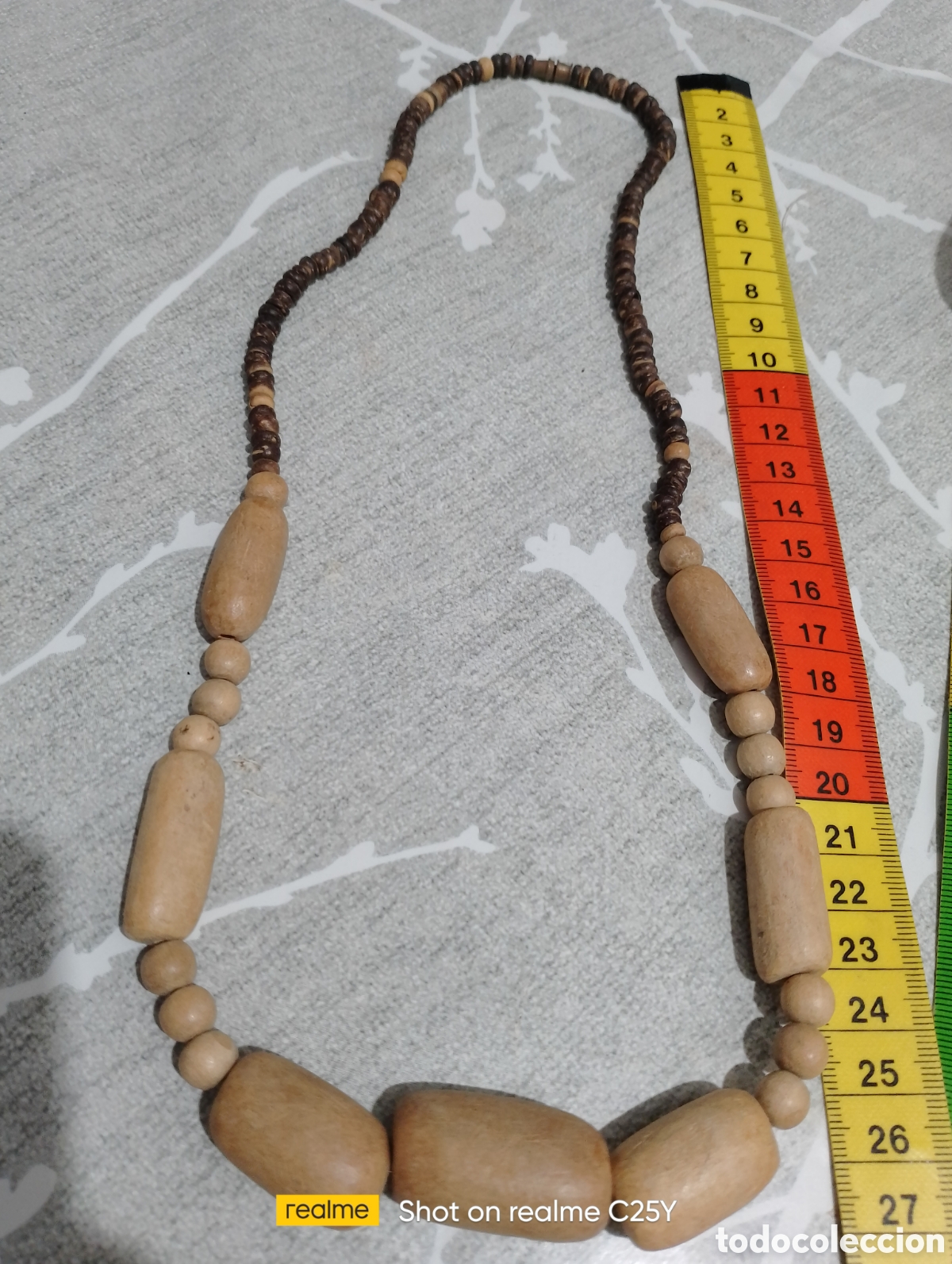 Joyeria: Antiguo collar de madera etnico guinea - Foto 3