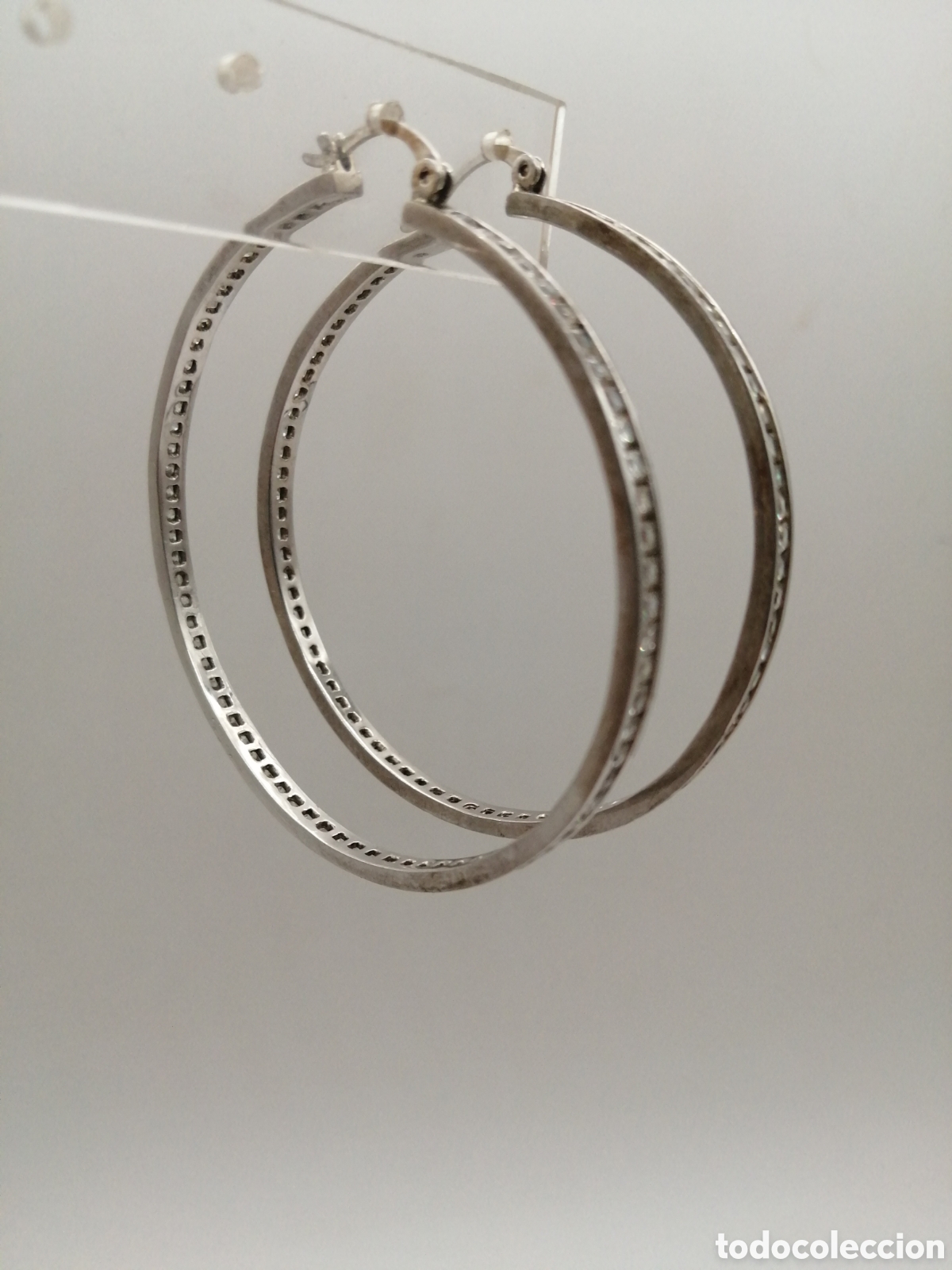 Joyeria: Pendientes Riviere. Plata 925mls y cuarzo blanco - Foto 3