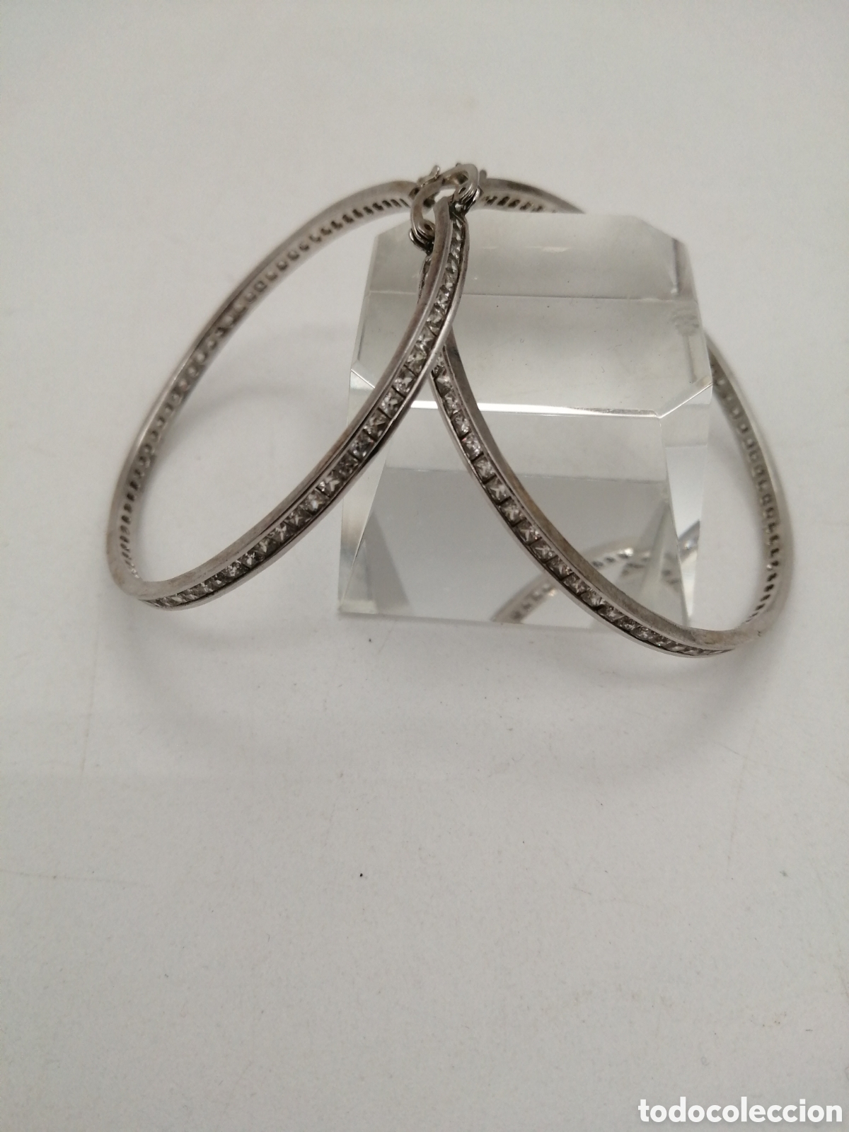 Joyeria: Pendientes Riviere. Plata 925mls y cuarzo blanco - Foto 4