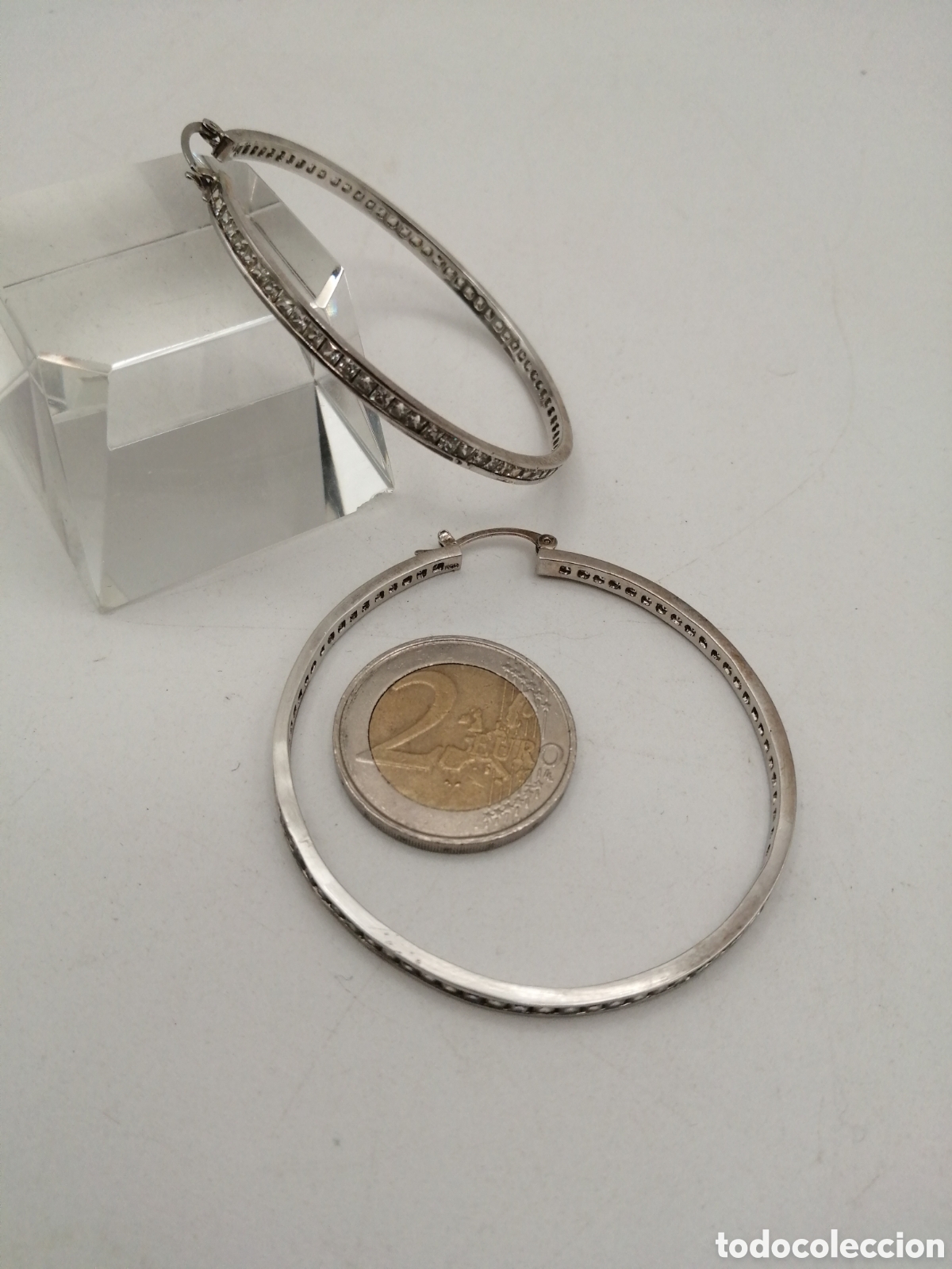 Joyeria: Pendientes Riviere. Plata 925mls y cuarzo blanco - Foto 5