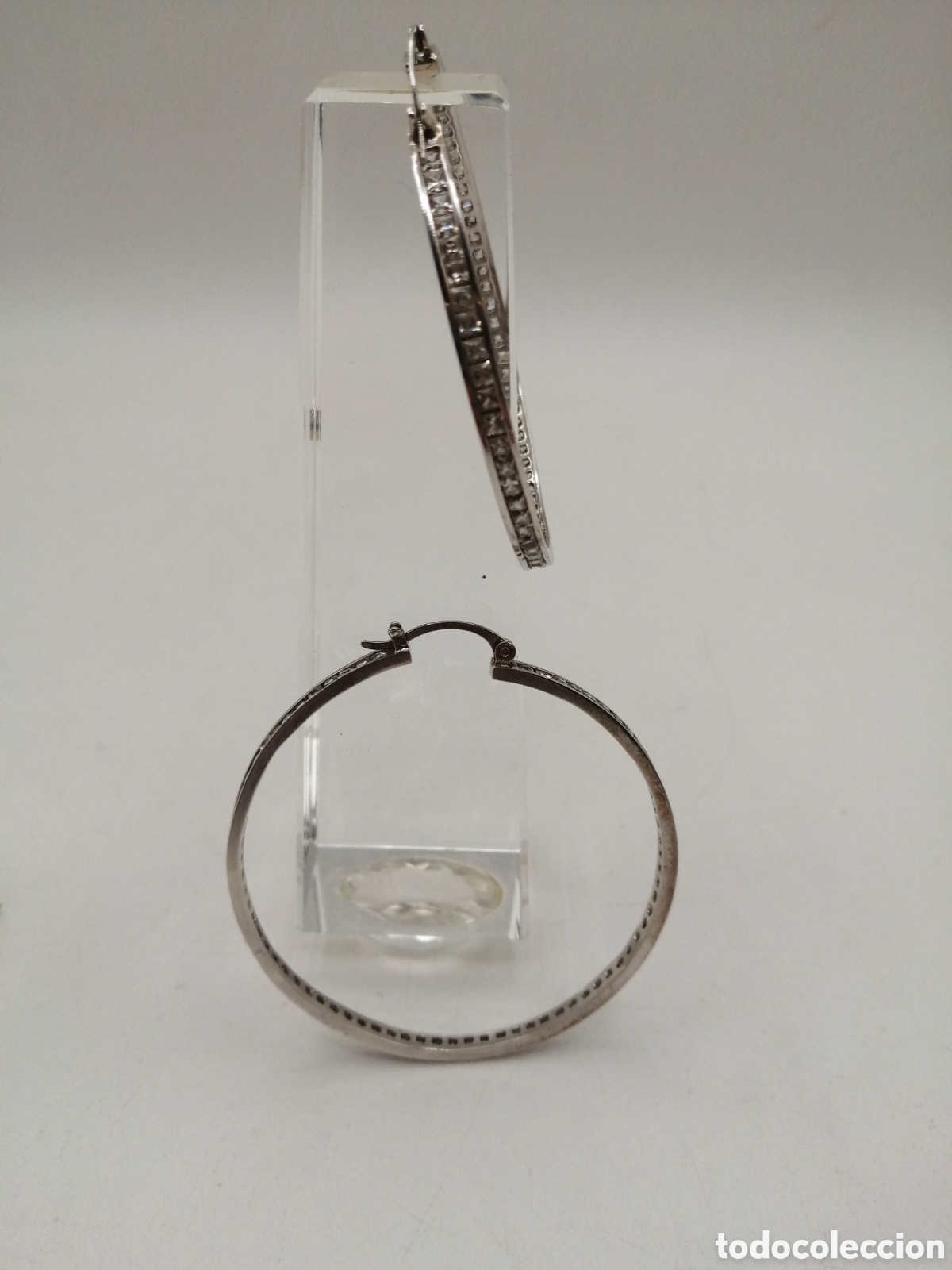 Joyeria: Pendientes Riviere. Plata 925mls y cuarzo blanco - Foto 7