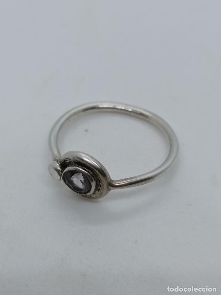 Joyeria: Sofisticado anillo antiguo en plata de ley contrastada con amatista. - Foto 4