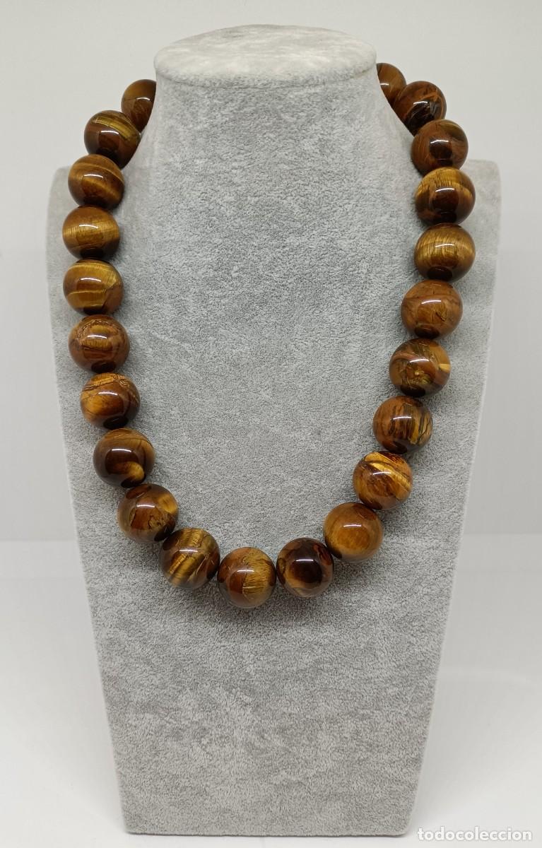 Joyeria: Collar de bolas de ojo de tigre. - Foto 1