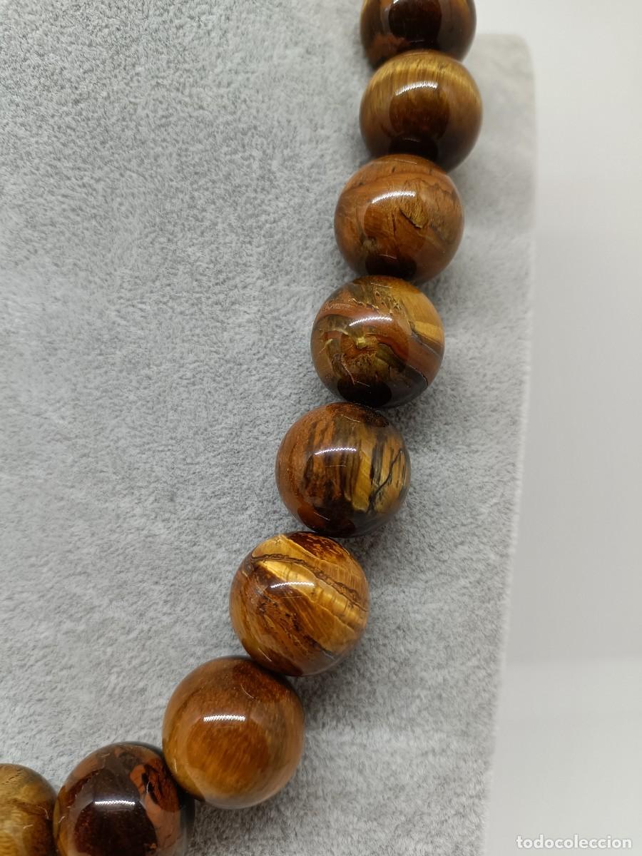 Joyeria: Collar de bolas de ojo de tigre. - Foto 2