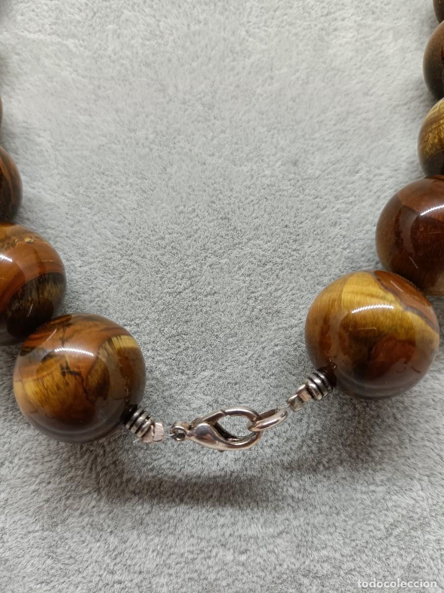 Joyeria: Collar de bolas de ojo de tigre. - Foto 3