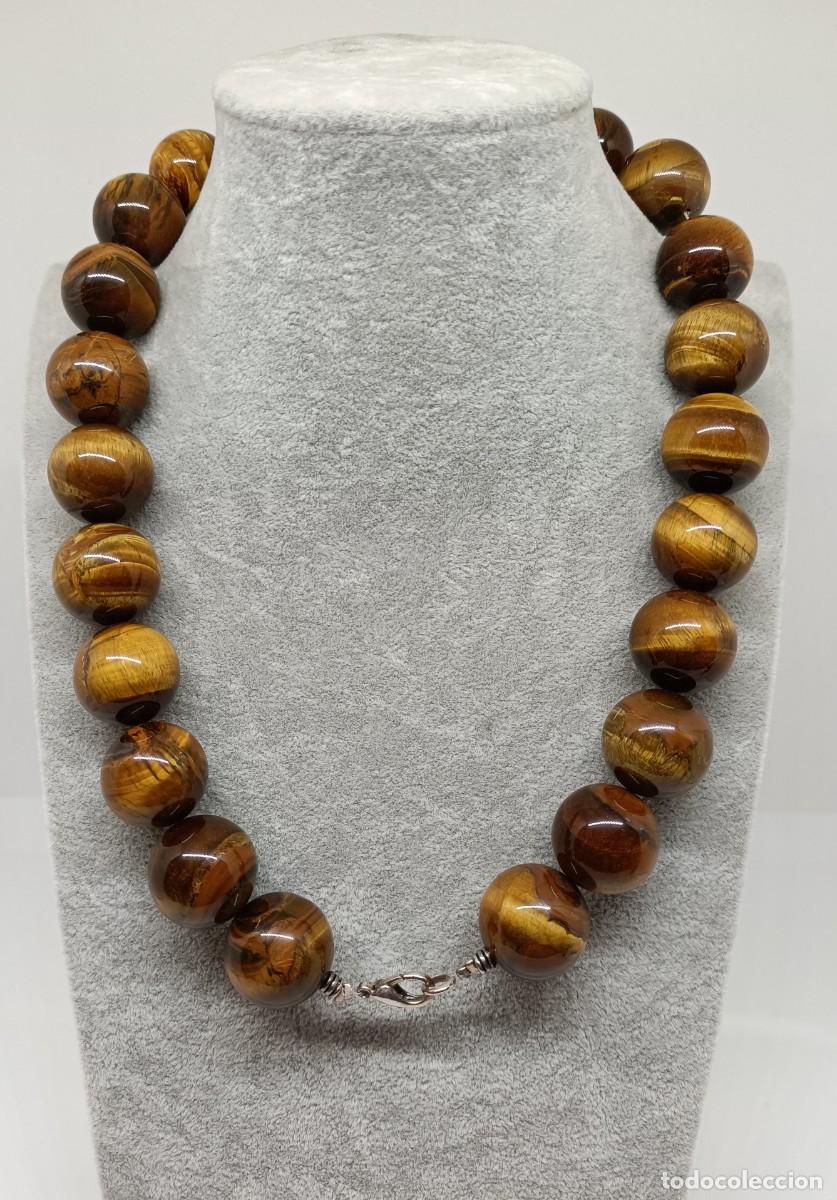 Joyeria: Collar de bolas de ojo de tigre. - Foto 4