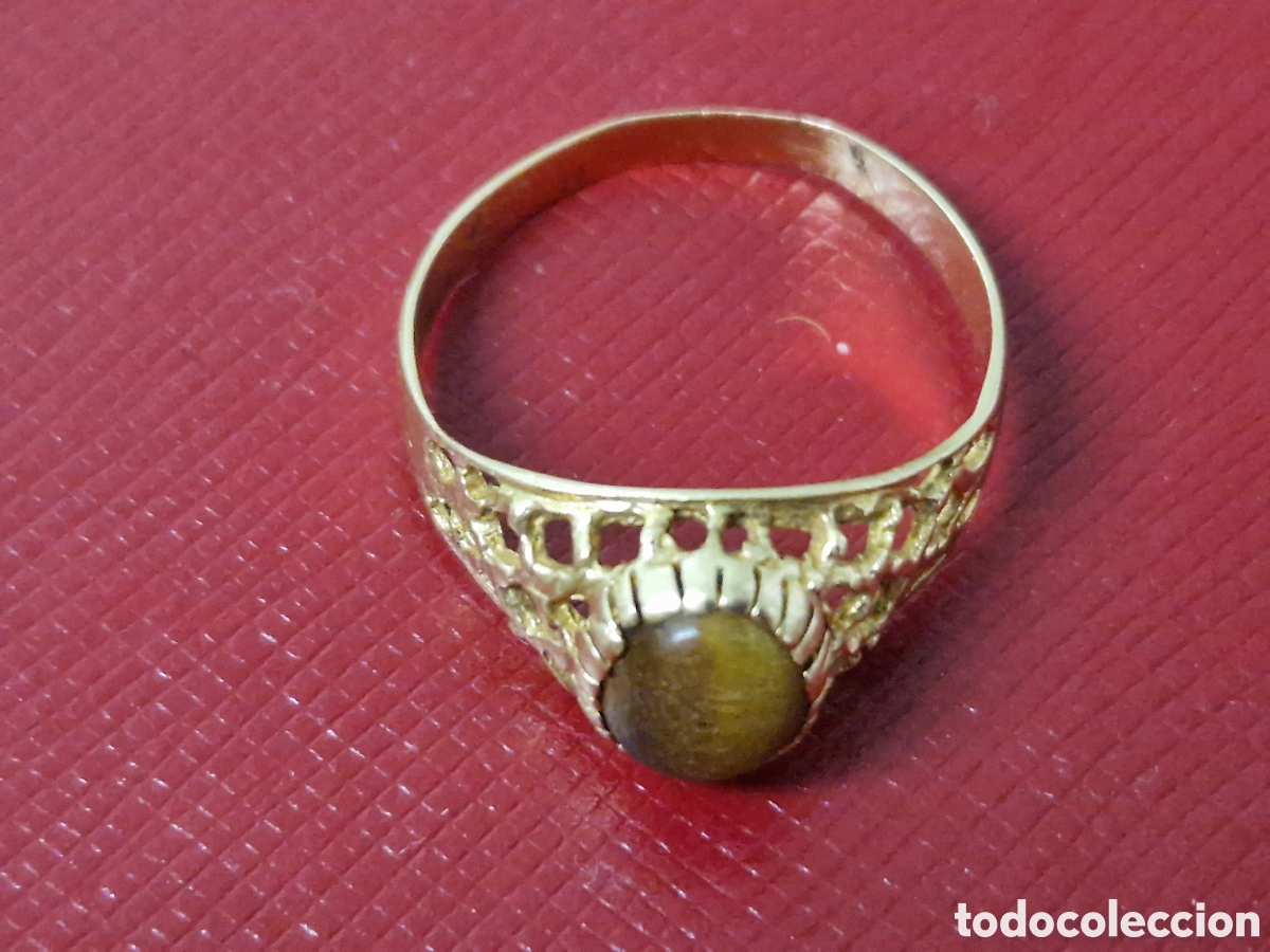 Joyeria: ANILLO DE ORO 18 K CON PIEDRA MARRON - Foto 2