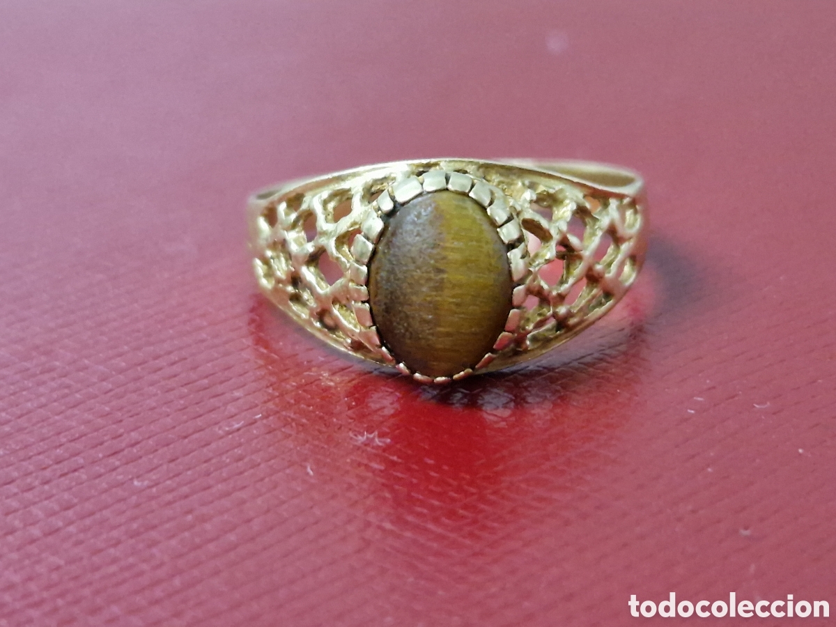 Joyeria: ANILLO DE ORO 18 K CON PIEDRA MARRON - Foto 3
