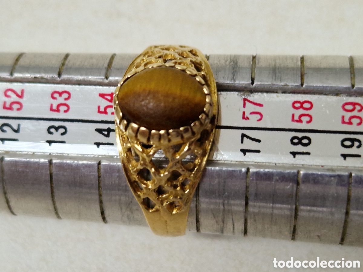 Joyeria: ANILLO DE ORO 18 K CON PIEDRA MARRON - Foto 4