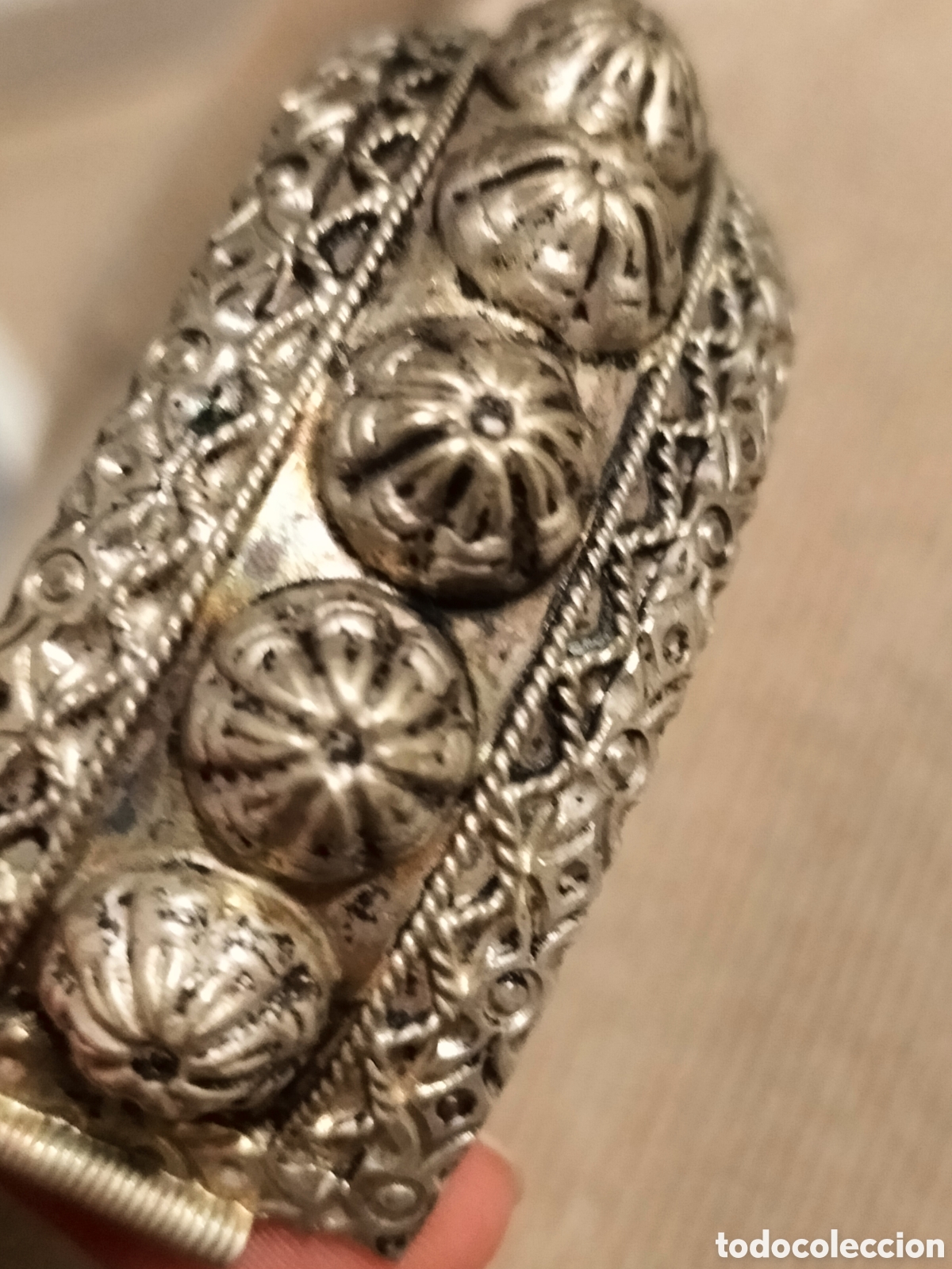 Joyeria: Antigua pulsera brazalete en plata - Foto 2