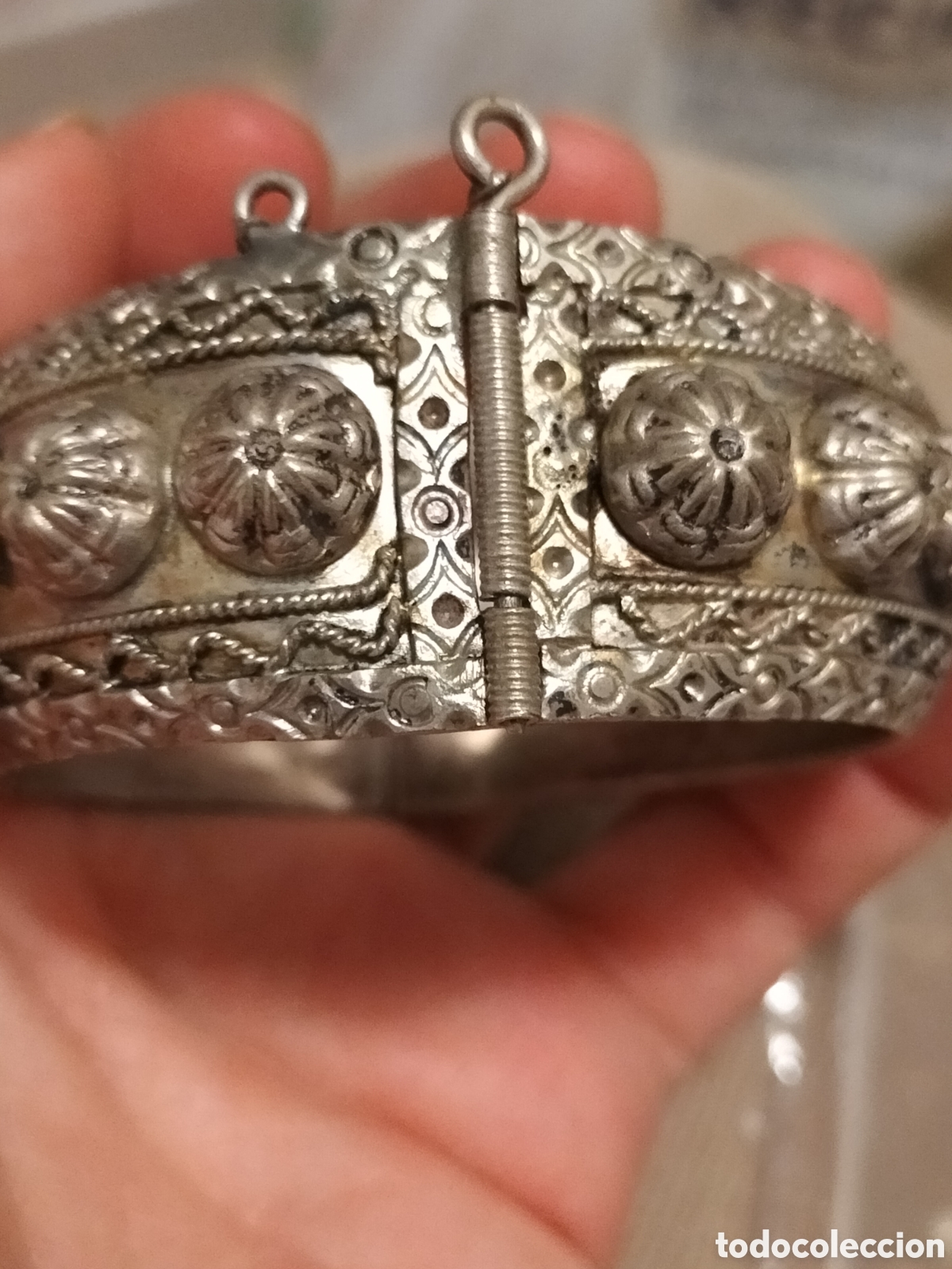 Joyeria: Antigua pulsera brazalete en plata - Foto 3