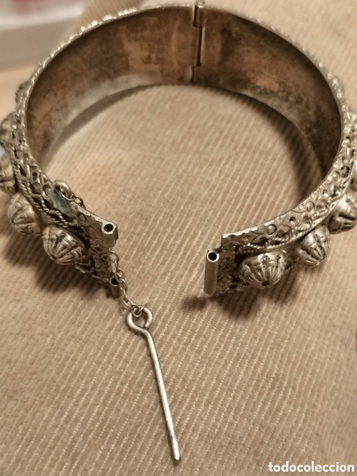 Joyeria: Antigua pulsera brazalete en plata - Foto 5