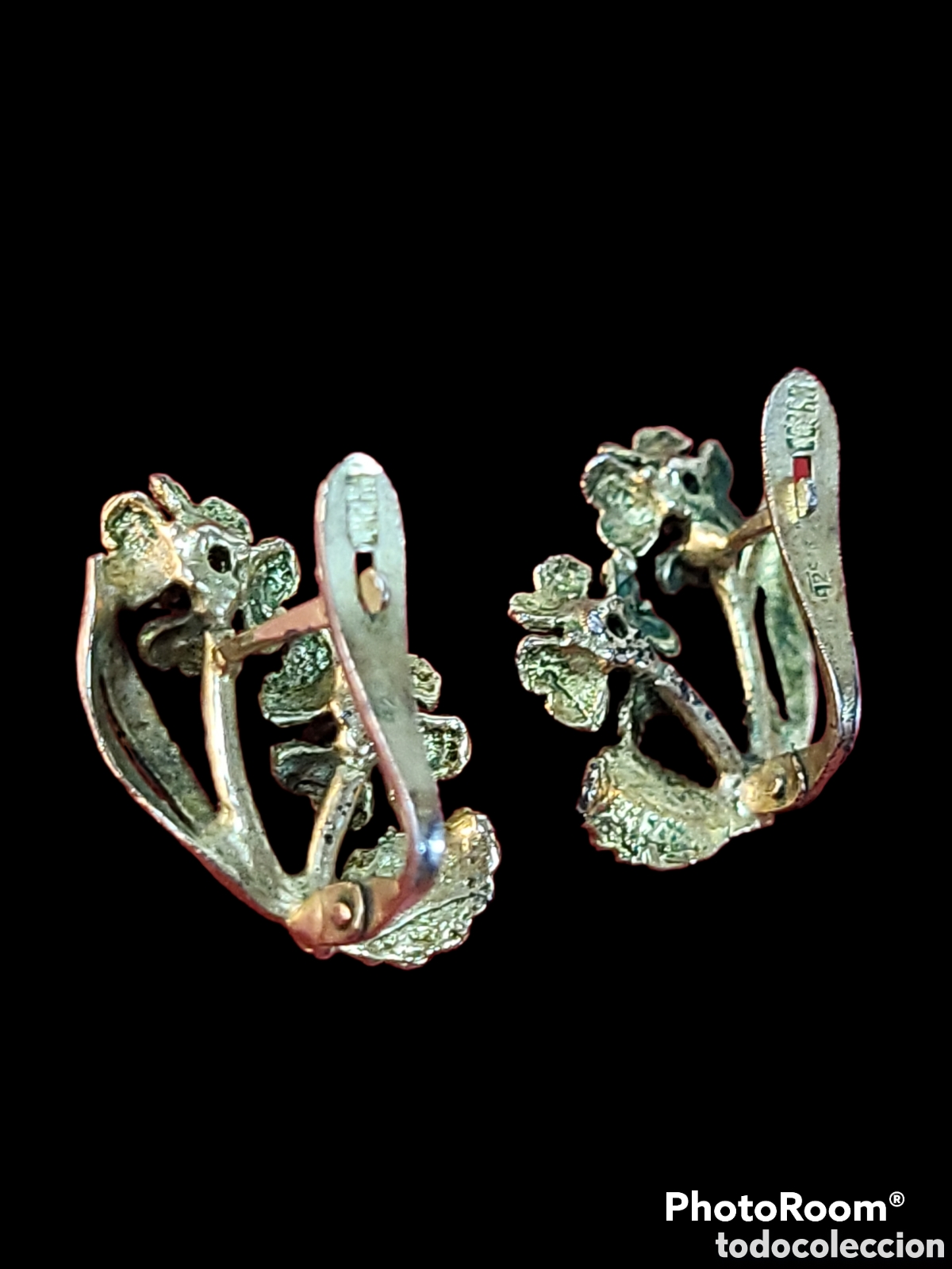 Joyeria: ANTIGUOS PENDIENTES DE PLATA CON BA&Ntilde;O DE ORO - Foto 7