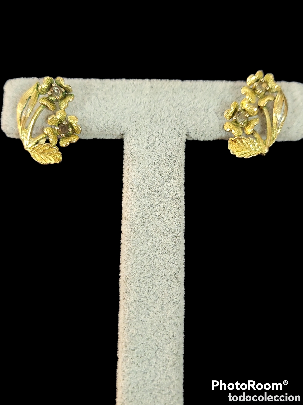 Joyeria: ANTIGUOS PENDIENTES DE PLATA CON BA&Ntilde;O DE ORO - Foto 1